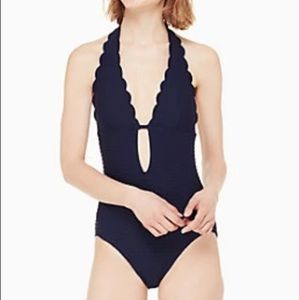 NWT Kate Spade Navy Scallop One Piece